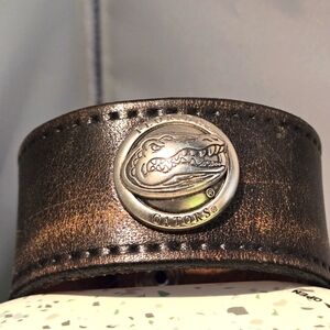 Florida Gators Brown Leather Wristband 9"x1.5"